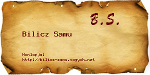 Bilicz Samu névjegykártya